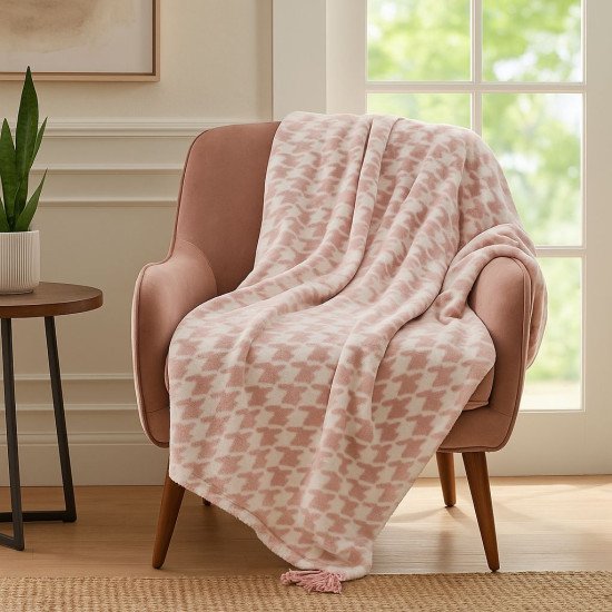 Плед "Pappel" Scotch Jaquard 22800А розовый 150*200 см