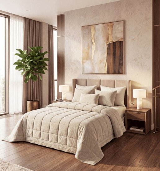 Комплект покрывало с наволочками "Ла Прима" Пари марципан 240*260 см, 45*45 см-2 шт.