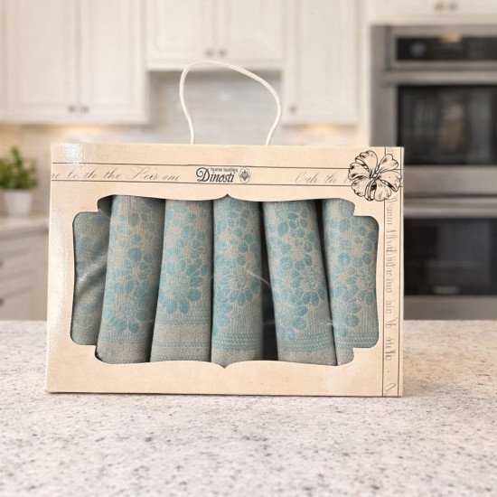 Комплект салфеток 12 шт "Dinosti" v.1 серо-голубой 42*42 см-12 шт.