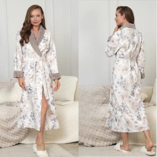 Халат женский велюровый "Vien" Madonna latte 54 (3XL)