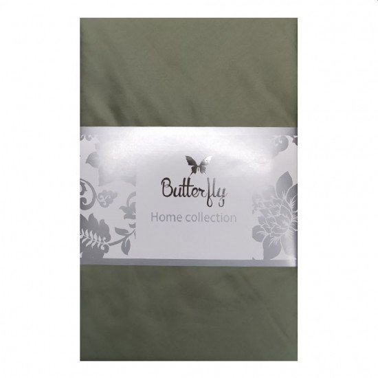 Простыня на резинке "Butterfly" Сатин Делюкс оливковый 007 180*200 высота 35 см