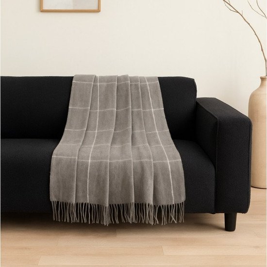 Плед "Vladi" Oslo Battle белый/св.серый 140*200 см