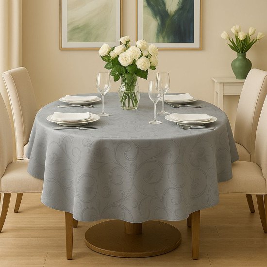 Скатерть круглая "Nova" Валенсия стальной D 150 см