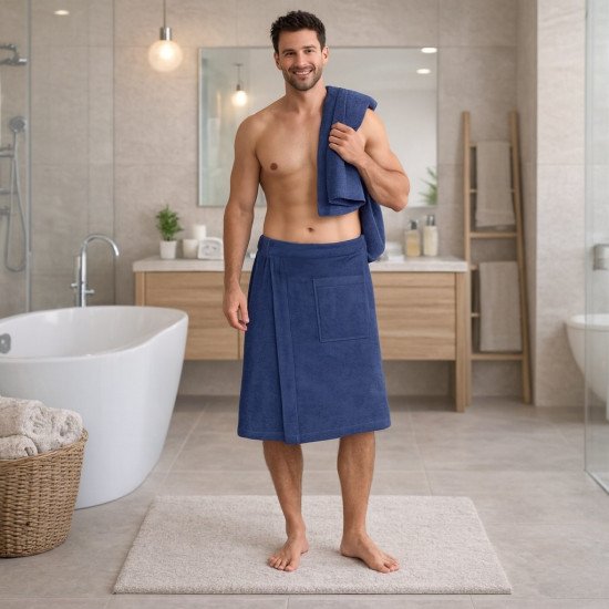 Комплект с килтом для сауны мужской "Vien" Eco Cotton 2 предмета navy