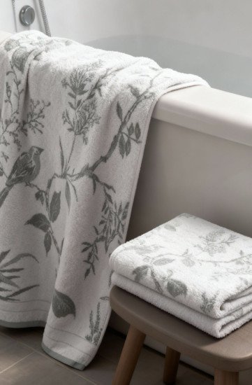 Полотенце махровое 1 шт "Cleanelly" Rosignolo двусторонее бело-зеленый 10000 70*140 см