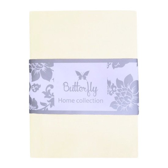 Простыня на резинке "Butterfly" Сатин Делюкс BGS004 шампань 140*200 высота 35 см