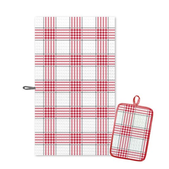 Комплект для кухни 2 предмета "Гранд Стайл" винтаж красная 27*46 см , 14*22 см