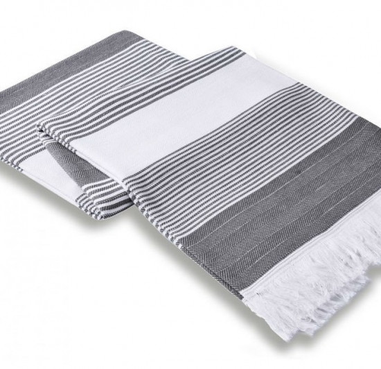 Полотенце-пештемаль "Casual Avenue/L'appartement" Karina белый-темно-серый/white-dark grey 100*180 см