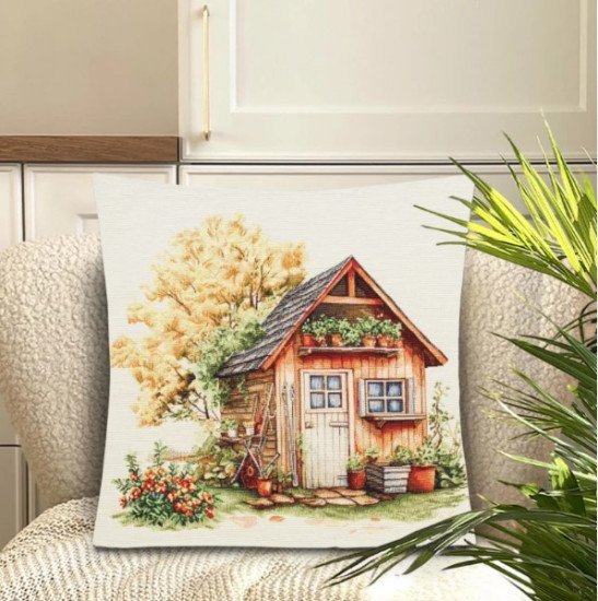 Декоративная наволочка "Гобелен" Сад Пионы 45*45 (±2) см