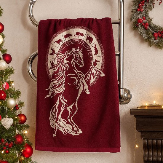 Полотенце махровое 1 шт "Речицкий текстиль" Гороскоп-лошадь (кр.дерево 1) 50*90 см