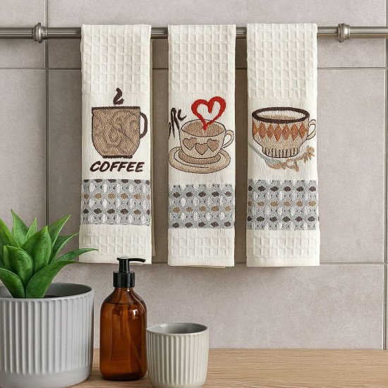 Комплект полотенец для кухни 3 шт. "Ambiella" Кофе 35*50 см