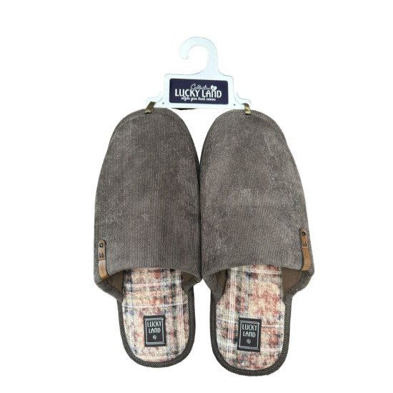 Тапочки мужские "Lucky land" Comfort 4987 коричневый 41
