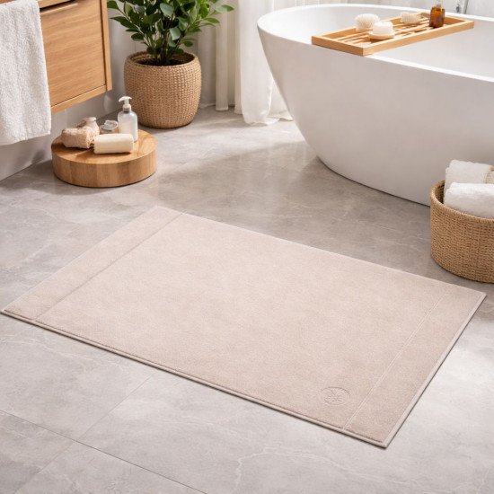 Коврик махровый для ног в ванную 1 шт "Cleanelly" Tenerezza молочный 12-0000 50*70 см