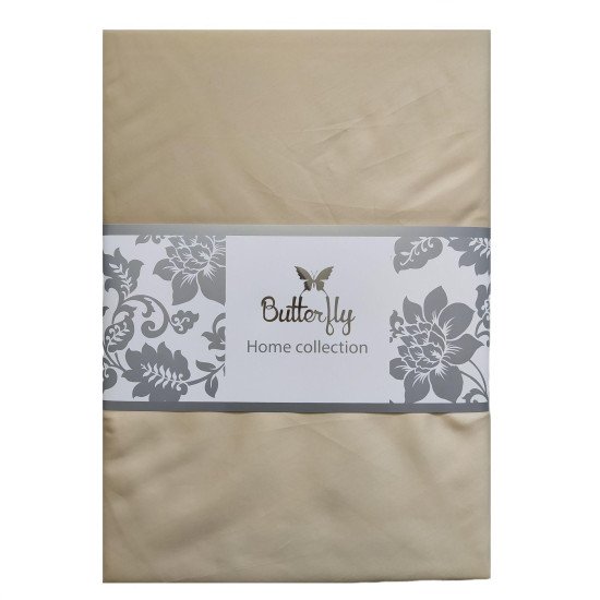Простыня "Butterfly" Сатин Делюкс 5358 бежевый 180*220 см