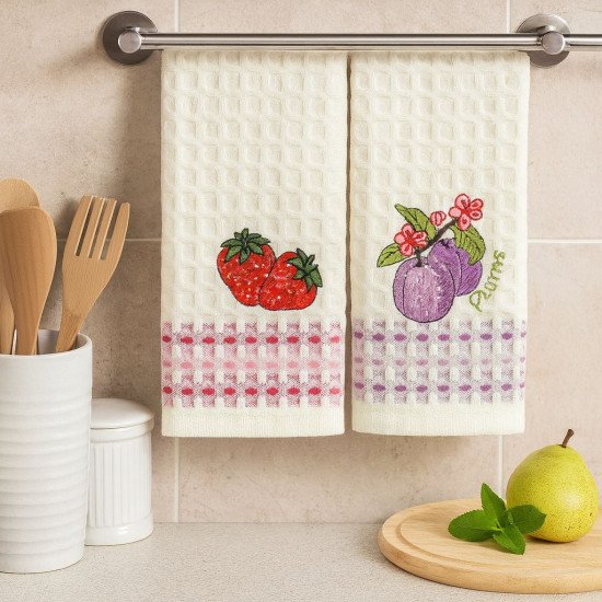 Комплект полотенец для кухни 2 шт. "Ambiella" Клубника/слива* 35*50 см