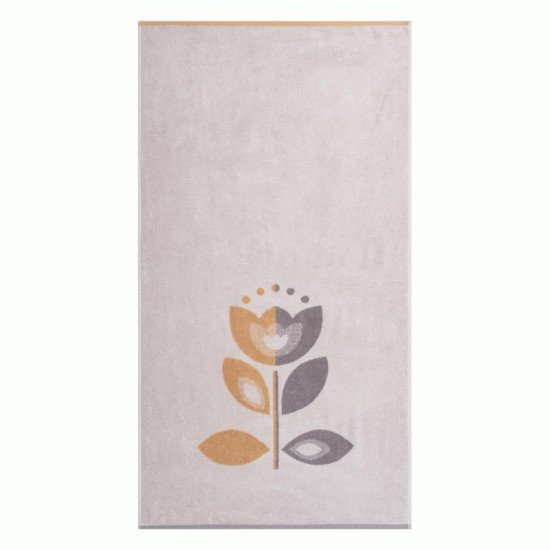 Полотенце махровое 1 шт "Cleanelly" Northern Flower  песочный 10000 50*90 см