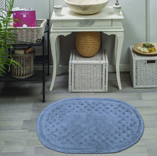 Комплект ковриков для ног в ванную "Sofi De Marko" Debora синий 50*70 см, 60*100 см