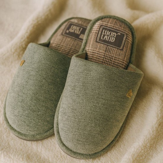 Тапочки мужские "Lucky land" Comfort 4813 хаки 43