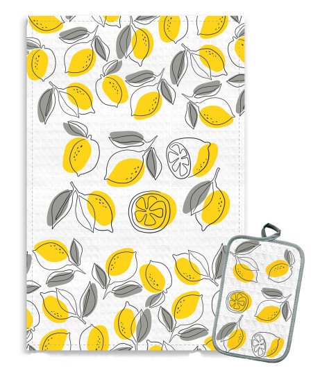 Комплект для кухни 2 предмета "Гранд Стайл" лимоны графика 35*60 см , 14*22 см