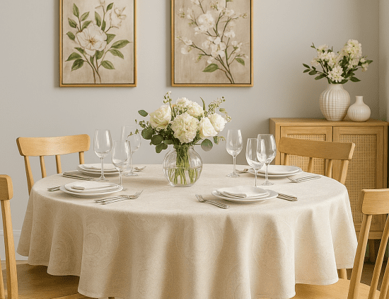 Скатерть круглая "Nova" Милано слоновая кость D 150 см