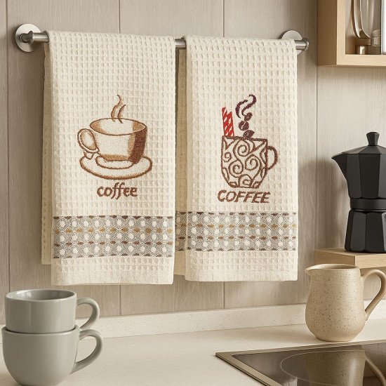 Комплект полотенец для кухни 2 шт. "Ambiella" Кофе-5 35*50 см