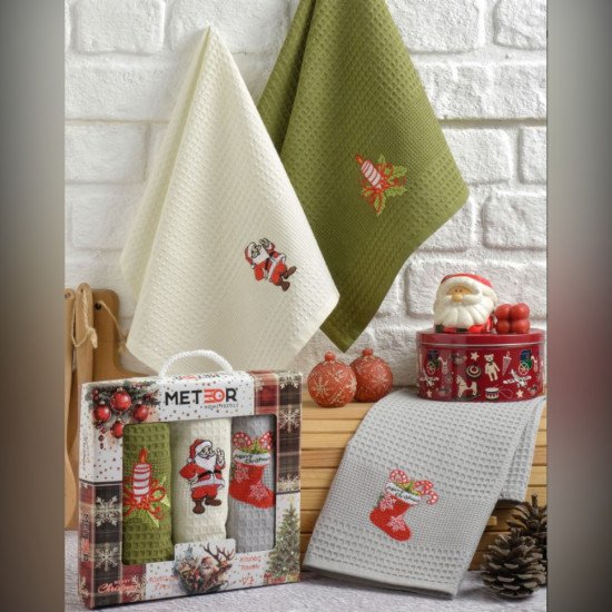 Комплект полотенец для кухни 3 шт. "Meteor" Символ года v1 40*60 см