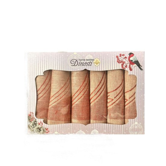 Комплект салфеток 12 шт "Dinosti" v.1 красный 42*42 см-12 шт.