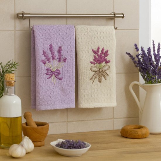 Комплект полотенец для кухни 2 шт. "Ambiella" Лаванда v1 40*60 см