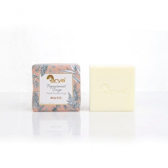 Мыло натуральное "Arya" с Ароматом Peppermint Sage/Мятный шалфей 227 г