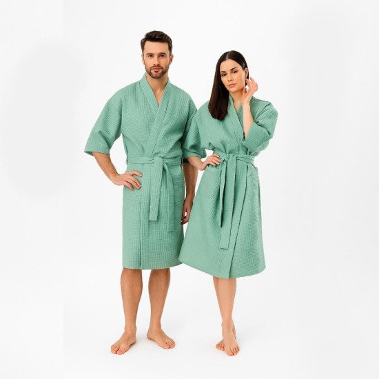 Халат вафельный Кимоно мята 56-58 (4XL/5XL)