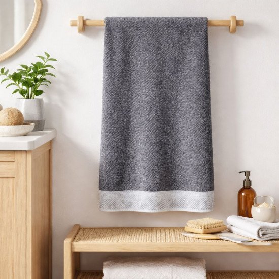 Полотенце махровое 1 шт "Cleanelly" Marcasite  серый 10000 50*90 см