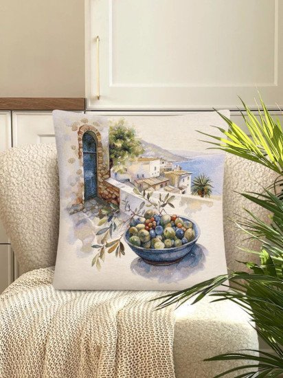 Декоративная наволочка "Гобелен" Оливки Греция 45*45 (±2) см