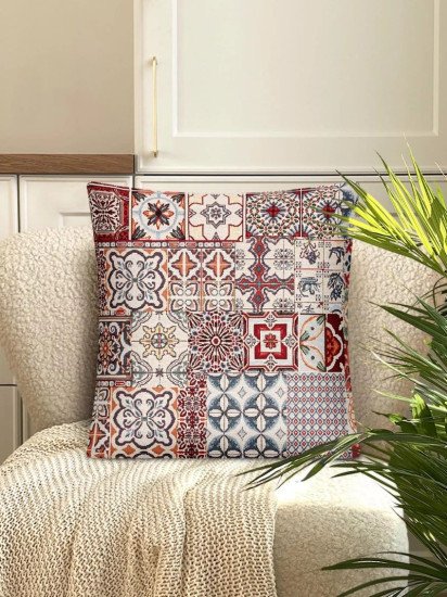 Декоративная наволочка "Гобелен" Сицилия односторонняя обр.сторона терракотовый 45*45 (±2) см