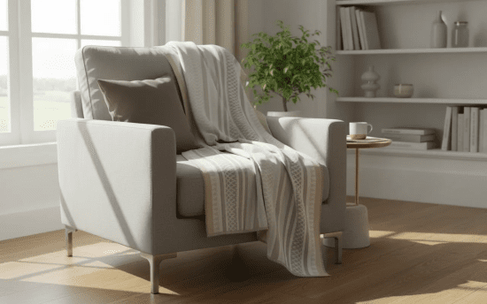 Плед "Патерс" Орнамент с кашемиром белый-бежевый-терракотовый 150*200 см