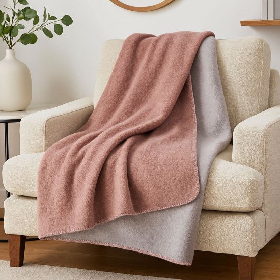 Плед "Pappel" Cotton двусторонний 330556 розовый/серый 150*200 см