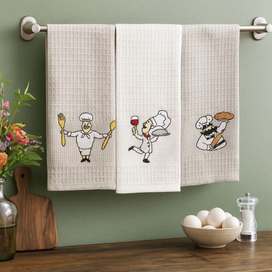 Комплект полотенец для кухни 3 шт. "Ambiella" Повар v1 40*60 см