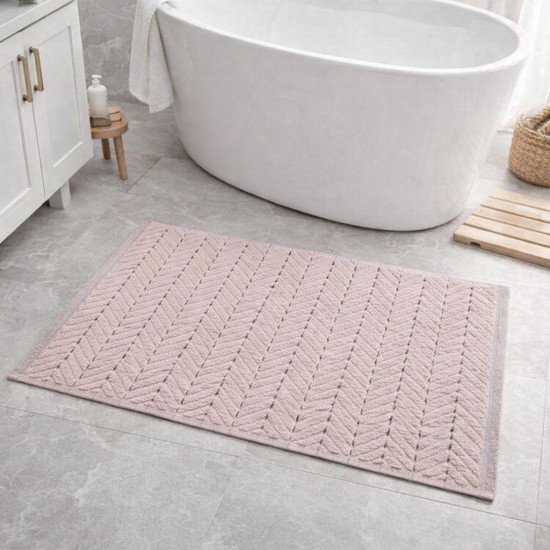 Коврик махровый для ног в ванную 1 шт "Cleanelly" Minimalismo бежевый 10000 50*70 см