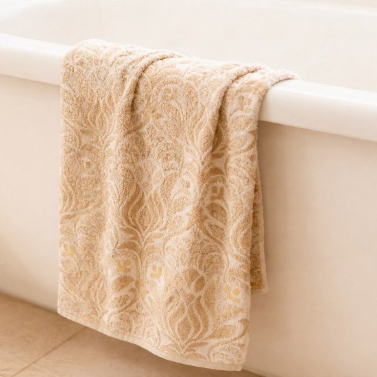 Полотенце махровое 1 шт "Cleanelly" Adele бежевый 10000 70*130 см