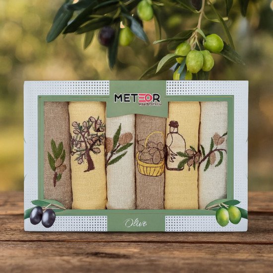 Комплект полотенец для кухни 6 шт. "Meteor" Торшон Olive 30*50 см