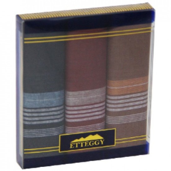 Набор мужских  носовых платков Подарочный "Etteggy"  38*38 см-3 шт.