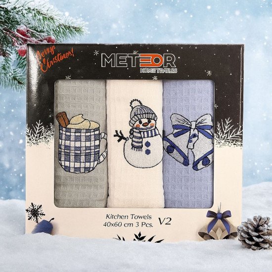 Комплект полотенец для кухни 3 шт. "Meteor" Символ года v2 40*60 см