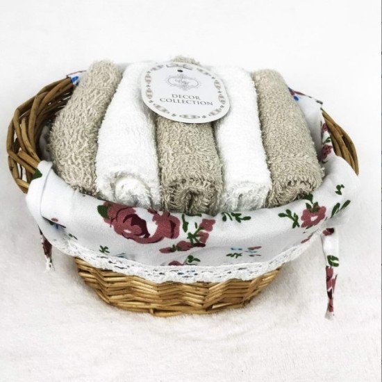 Комплект махровых салфеток "Sofi De Marko" Грэй капучино 30*30 см-5 шт.