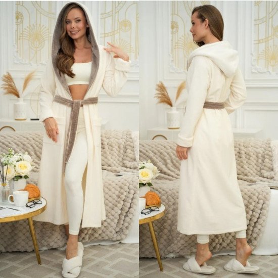 Халат женский велюровый "Vien" Daniella кремовый 44 (S)