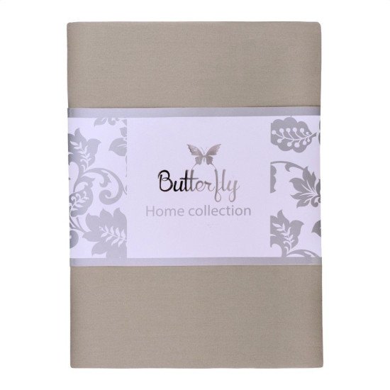 Простыня "Butterfly" Сатин Делюкс 015 бежево-песочный 180*220 см