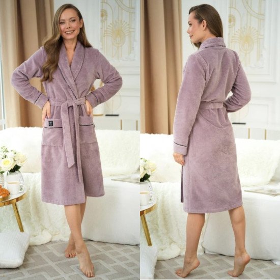 Халат женский велюровый "Vien" Trendy silva 52 (2XL)