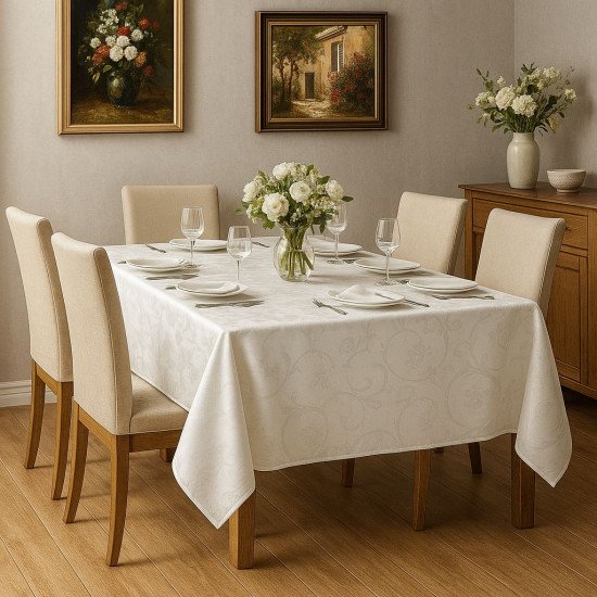 Скатерть "Nova" Валенсия белый 150*300 см