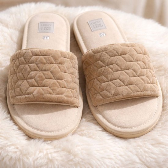 Тапочки женские "Lucky land" Comfort бежевый-5 41