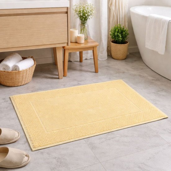 Полотенце махровое для ног в ванную 1 шт "Buddemeyer" Snake светло-желтый 1493 48*85 см