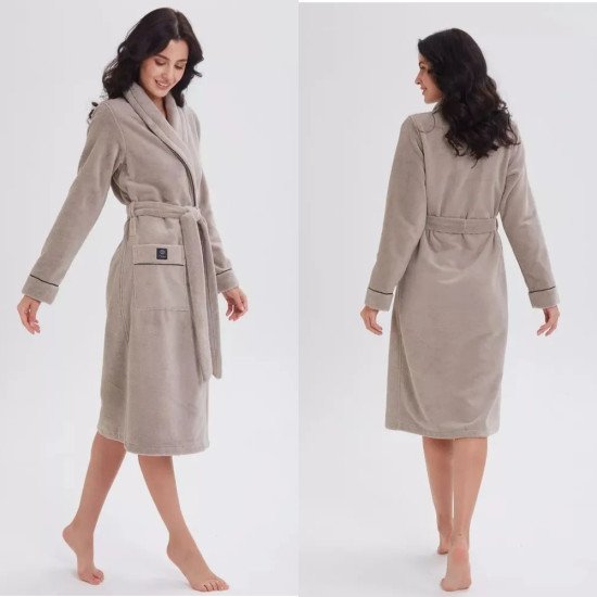 Халат женский велюровый "Виен" Тренди латте 52 (2XL)