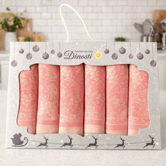 Комплект салфеток 12 шт "Dinosti" v.1 розовый 42*42 см-12 шт.